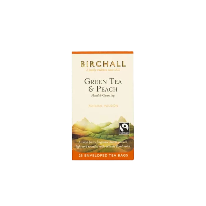 Birchall Groene Thee Perzik 25 Plantaardige Theezakken 1 Birchall Groene Thee Perzik 25 Plantaardige Theezakken